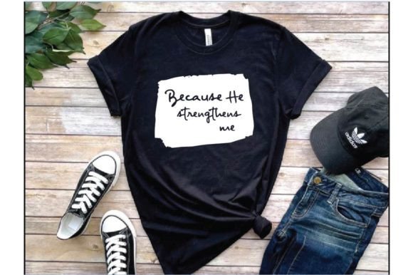 Because He. Typography Graphic T Shirt Review