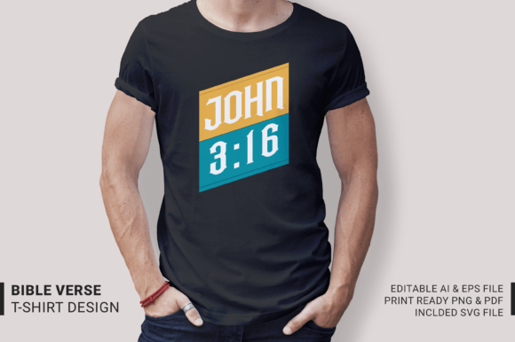 John 3:16 Graphics for Faith T-Shirt Designs