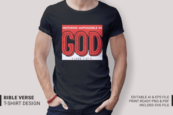 Luke 1:37 Graphics for T-Shirt Designs